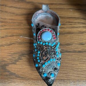 Blue and Red Decorative Accents with Intricate Design